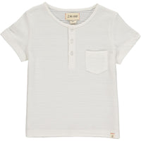 Me & Henry Dodger Ribbed Henley in White