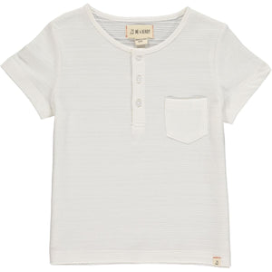 Me & Henry Dodger Ribbed Henley in White