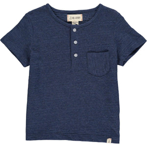 Me & Henry Dodger Ribbed Henley in Navy