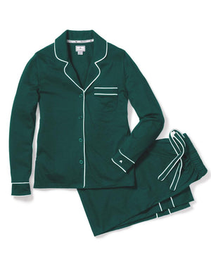 Petite Plume Women's Luxe Pima Pajama Set in Evergreen