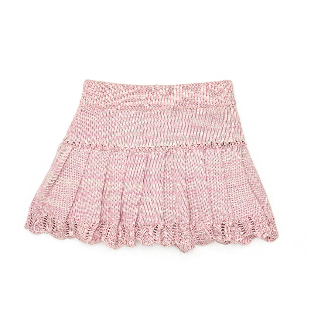 Tun Tun Knit Skirt with Built in Bloomer in Fondant Pink Marl
