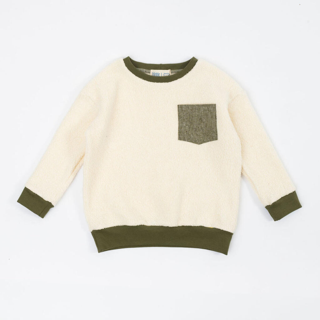 Thimble Modern Sweatshirt in Sherpa + Olive