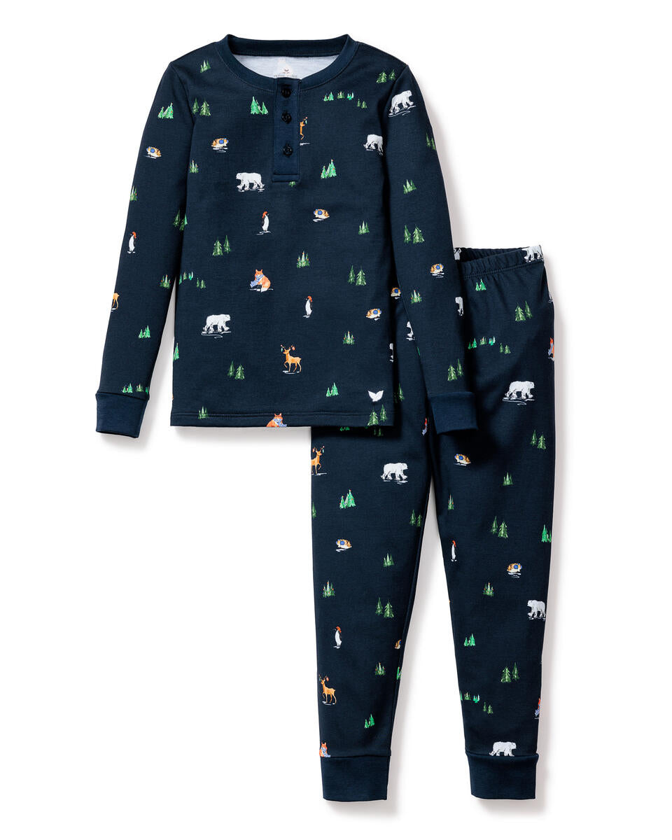 Petite Plume Pima Cotton Snugfit Pajamas in Arctic Antics