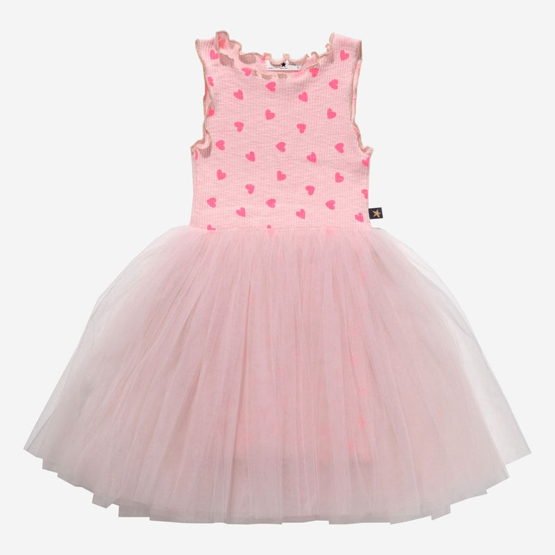 Petite Hailey Tutu Dress in Pink Hearts