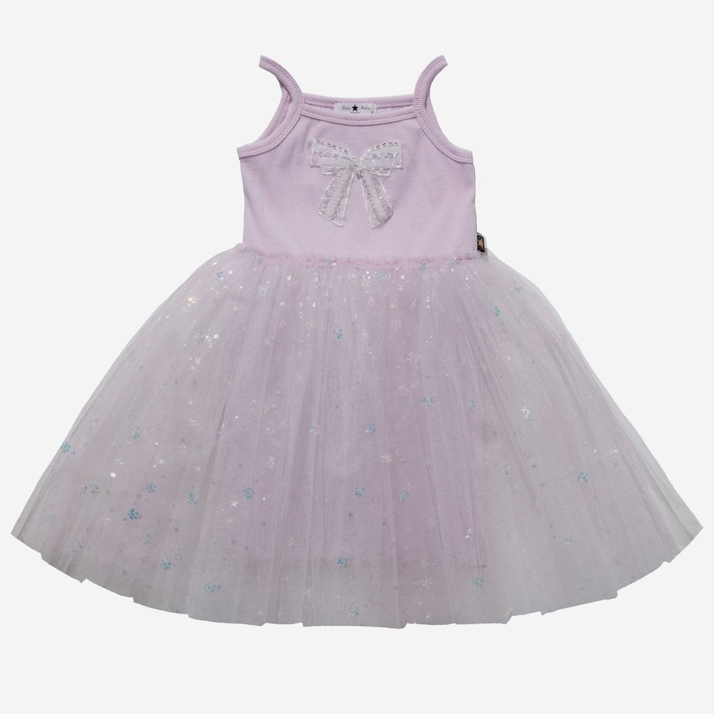 Petite Hailey Isabel Bow Tutu Dress in Purple