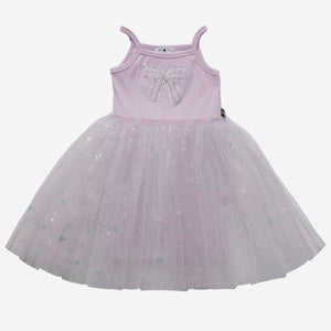 Petite Hailey Isabel Bow Tutu Dress in Purple