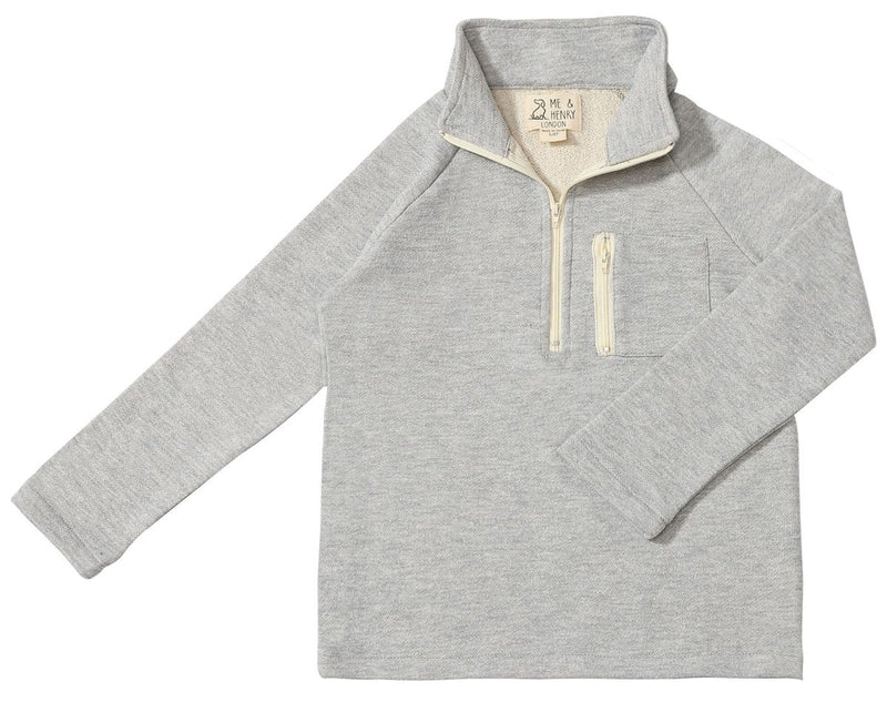 Me & Henry Quarter Zip Sweatshirt in Gray