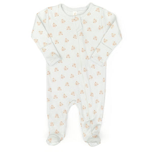 Tun Tun Zip Footie in Light Blue Bears
