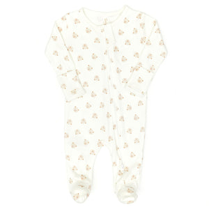 Tun Tun Zip Footie in Natural Bears