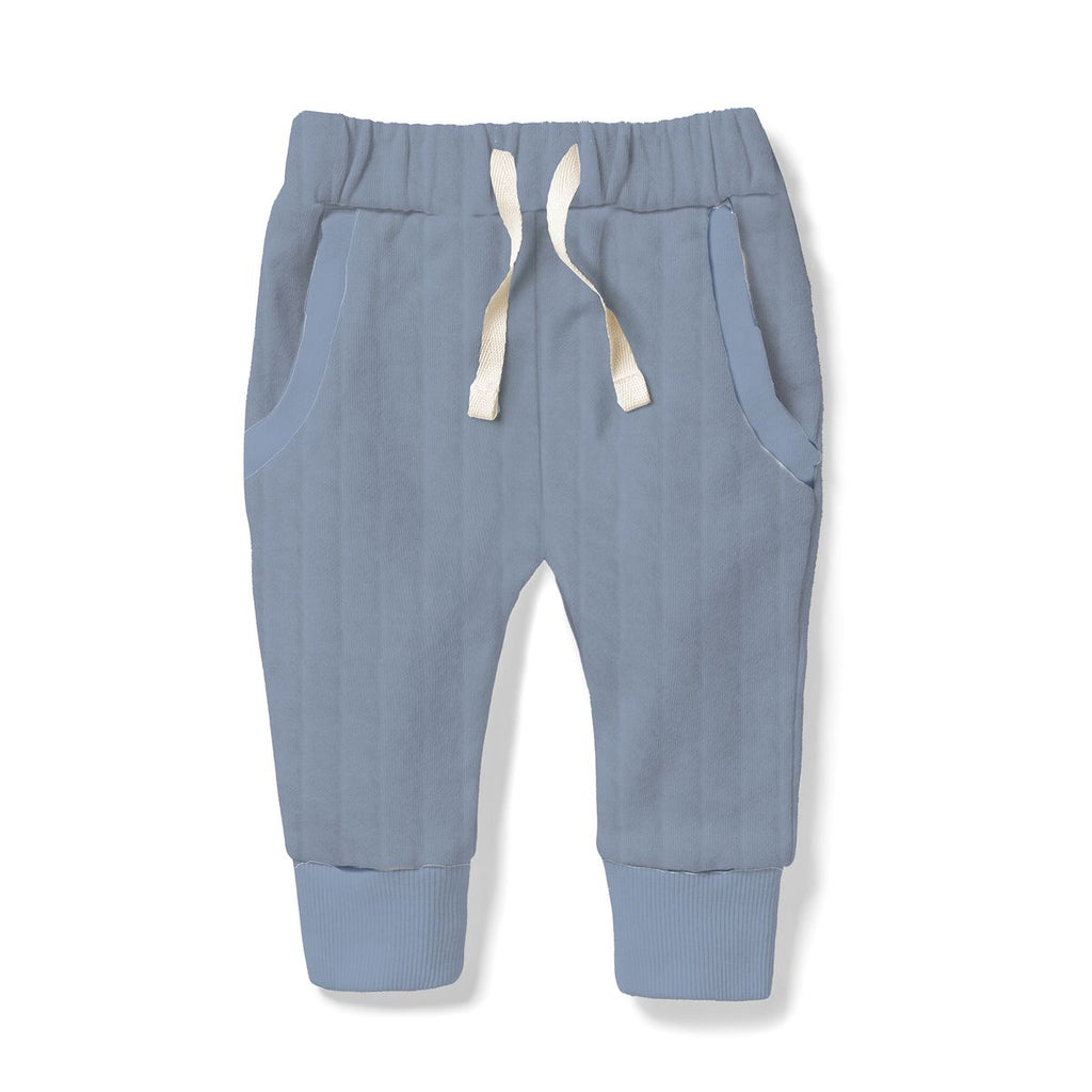 Wilson + Frenchy Organic Quilted Sweatpant in Sky Blue
