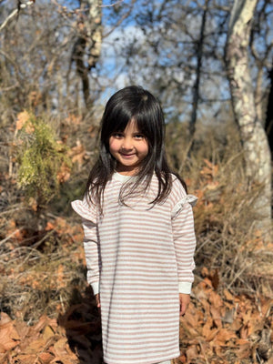 Vignette Cora Dress in Pink Glimmer Stripe