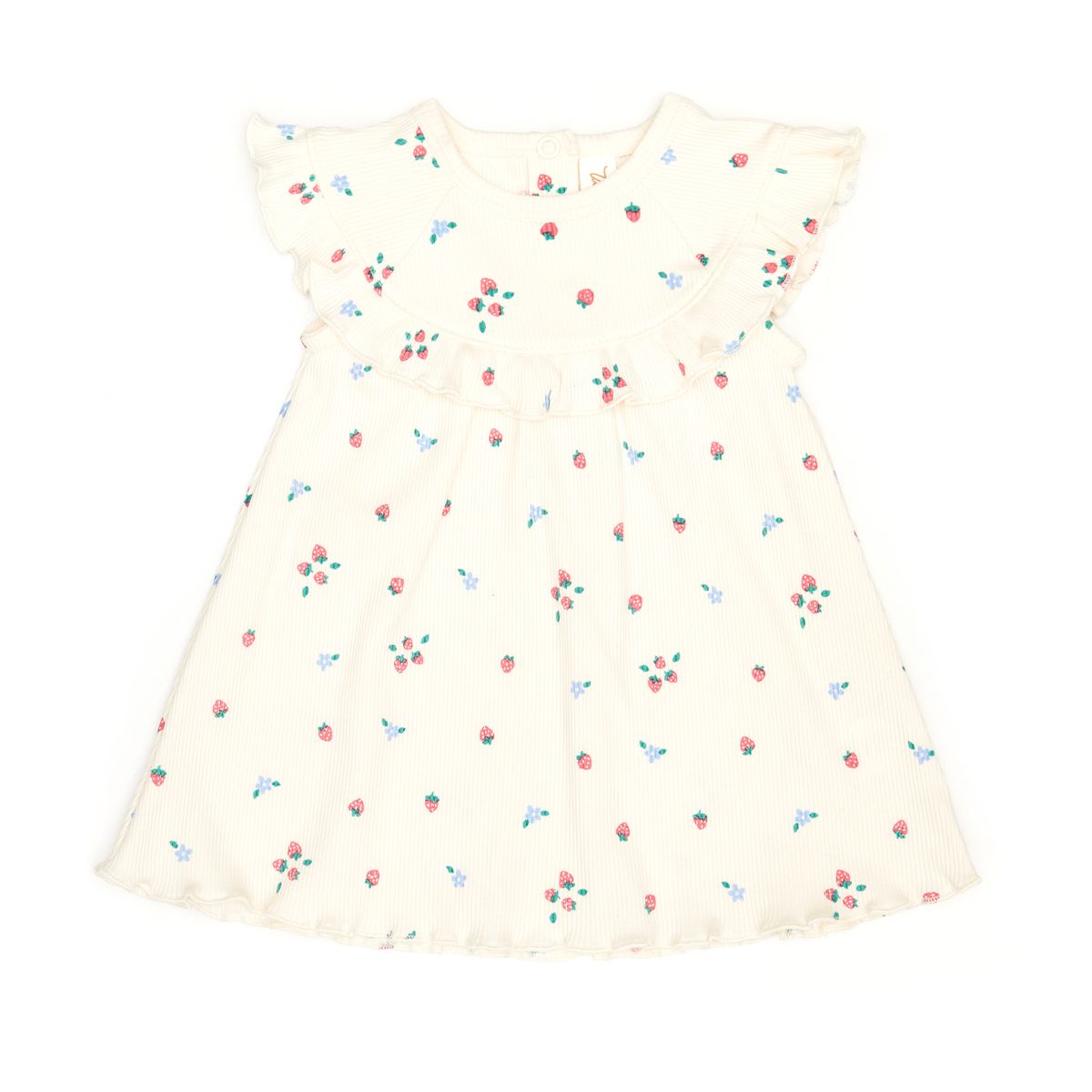Tun Tun Ruffle Dress in Natural Strawberries