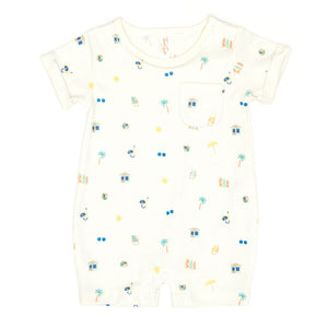 Tun Tun Short Sleeve Romper in Natural Summer