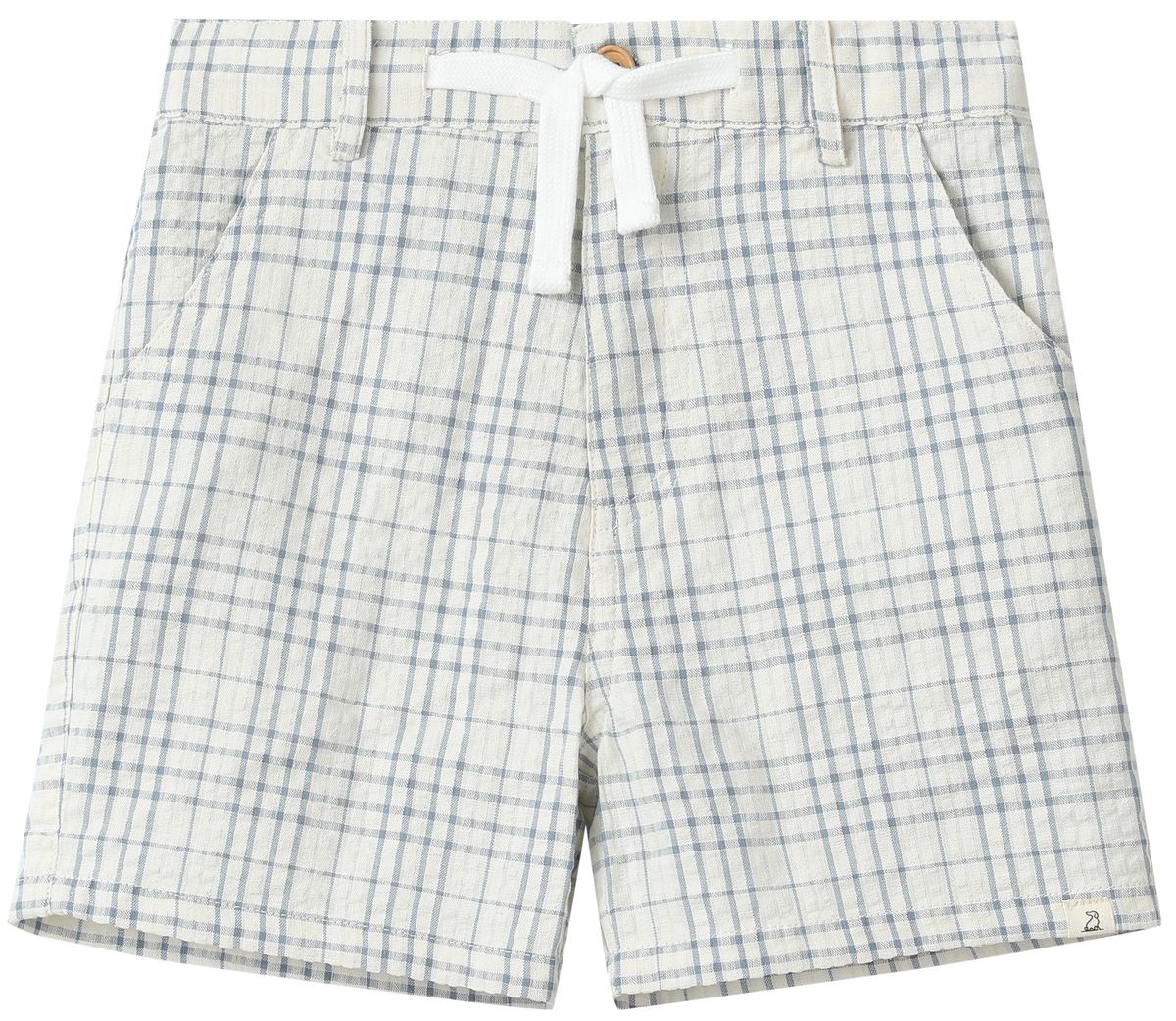Me & Henry Crew Woven Short in Chambray/Cream Plaid