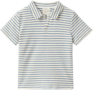 Me & Henry Watergate Terry Polo in Chambray Stripe