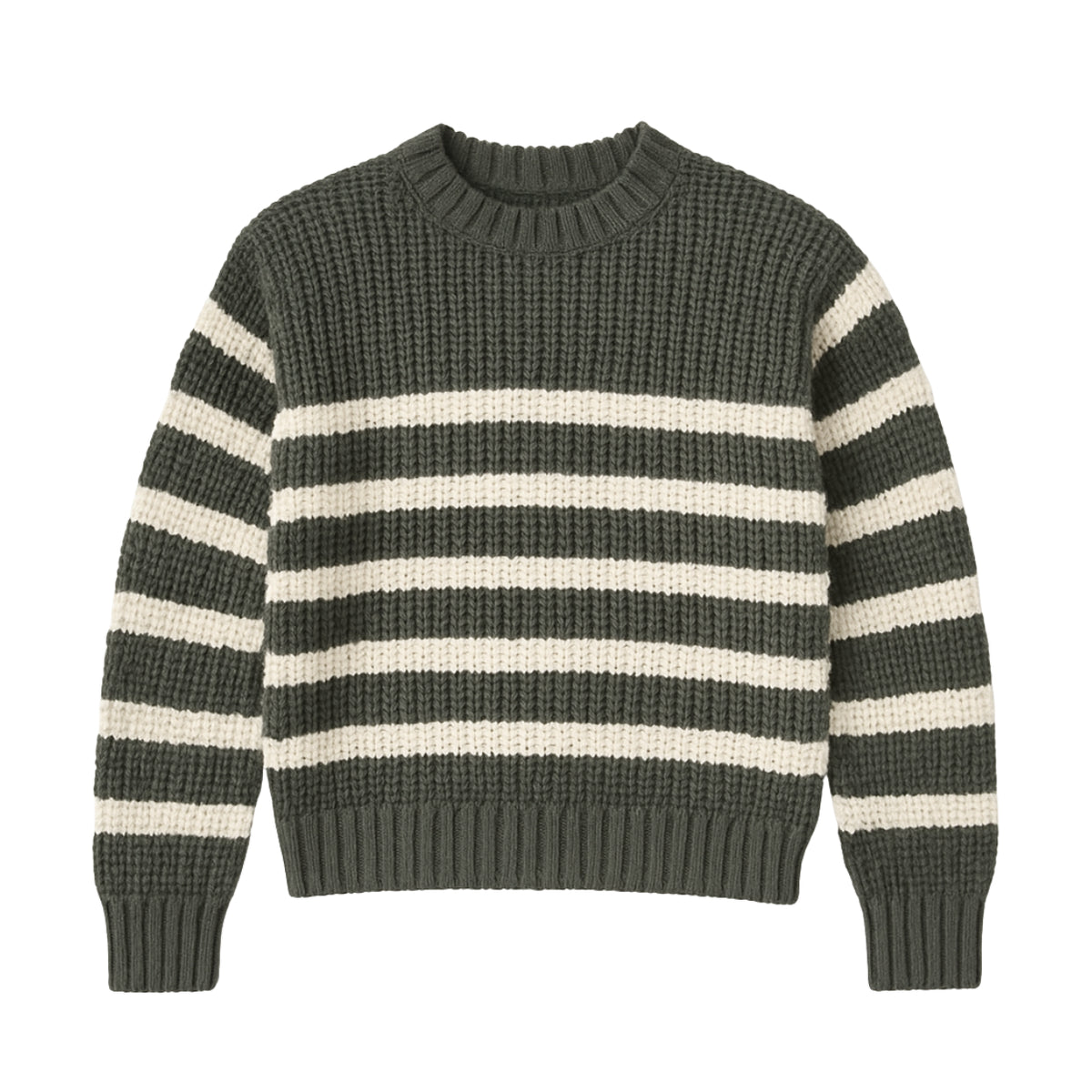 Me & Henry Zippy Sweater in Green Stripe