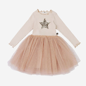 Petite Hailey Madlyn Star Tutu Dress in Cream