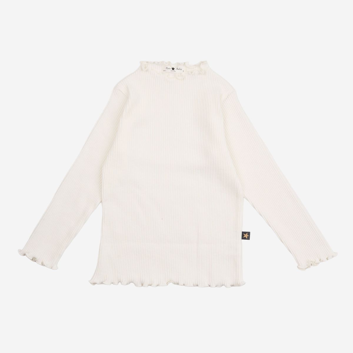 Petite Hailey Alaia Ribbed Top in White
