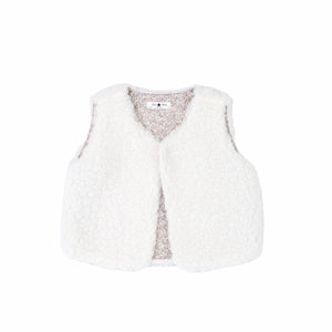 Petite Hailey Nari Flower Teddy Vest in White