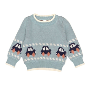 Tun Tun Car Sweater in Gray Mist