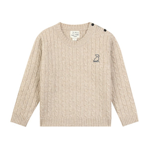 Me & Henry Classy Cable Sweater in Beige