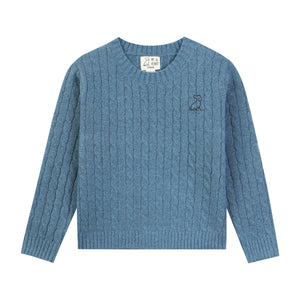 Me & Henry Classy Cable Sweater in Blue