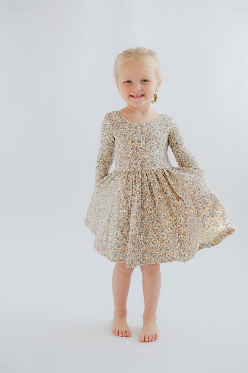 Good Apples Twirl Dress in Bella Brown Floral
