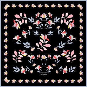 Jessie Zhao New York 25" Double Sided Silk Scarf Midnight Garden