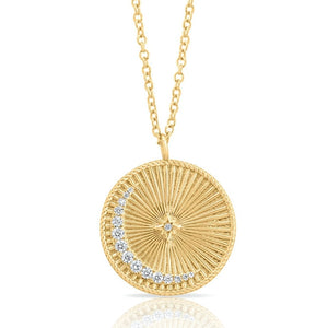 Elizabeth Stone Celestial Coin Pendant in Gold