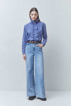 Suncoo Paris Lyes Victorian Style Shirt with Rhinestones