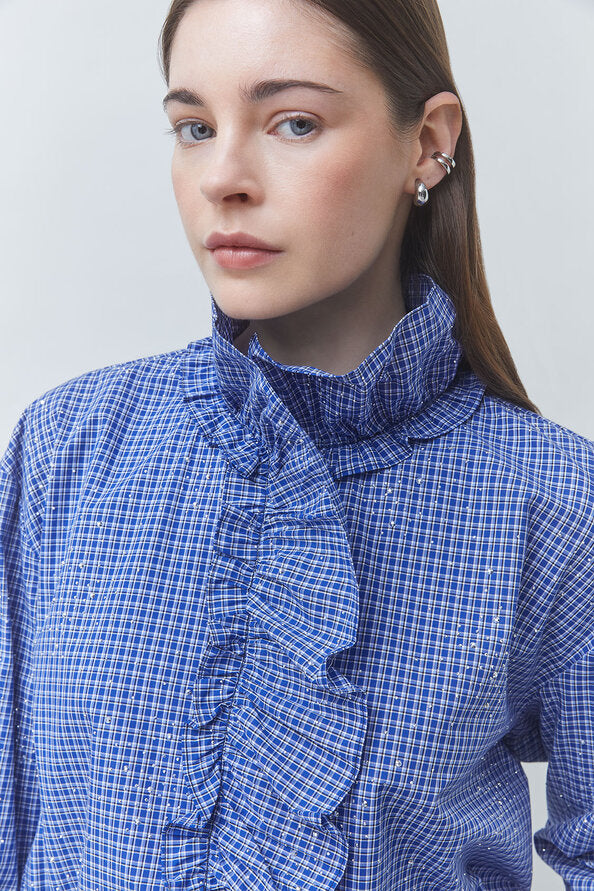 Suncoo Paris Lyes Victorian Style Shirt with Rhinestones