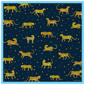Jessie Zhao New York Silk Bandana in Yellow Leopards