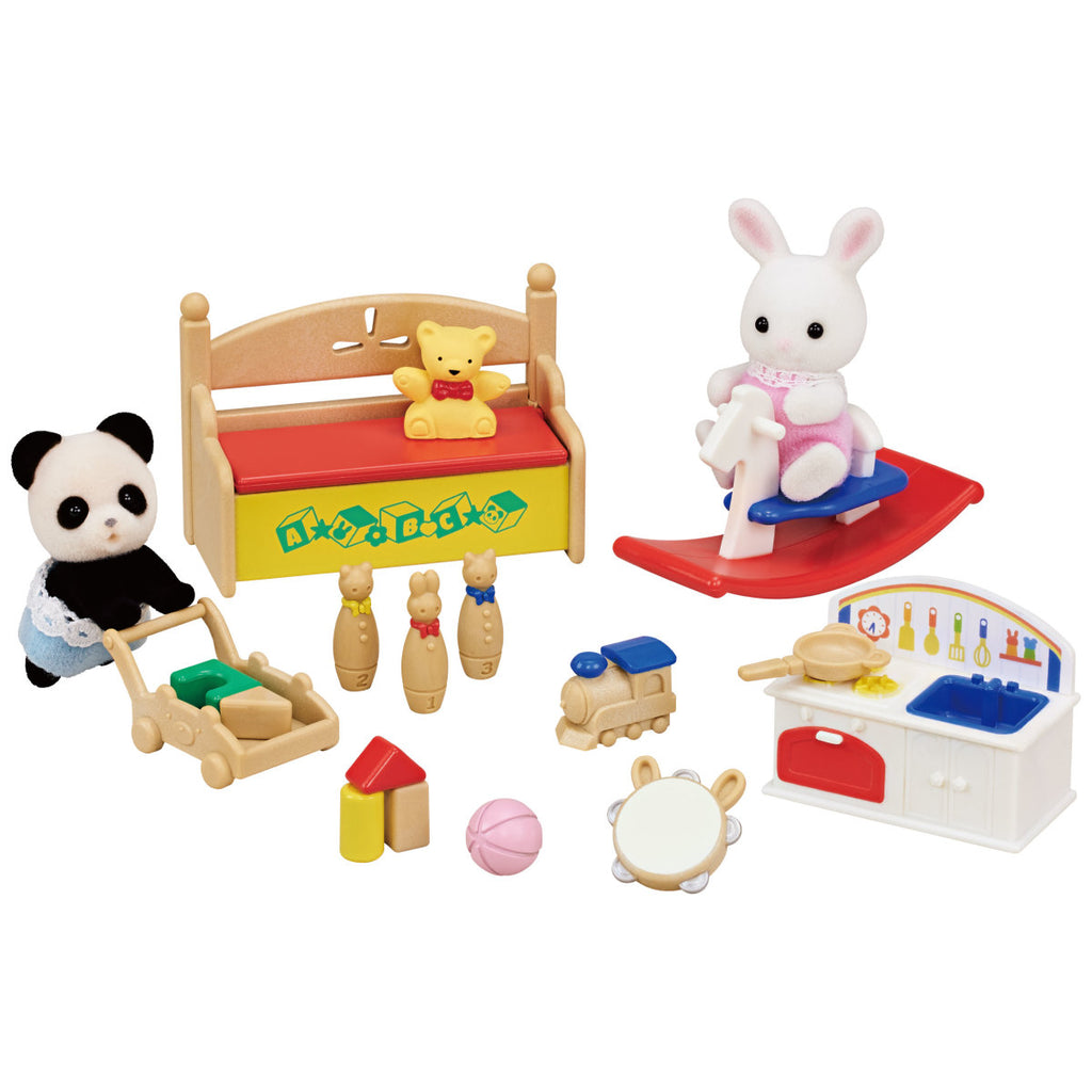 Calico Critters Snow Rabbit and Panda Baby Toy Box