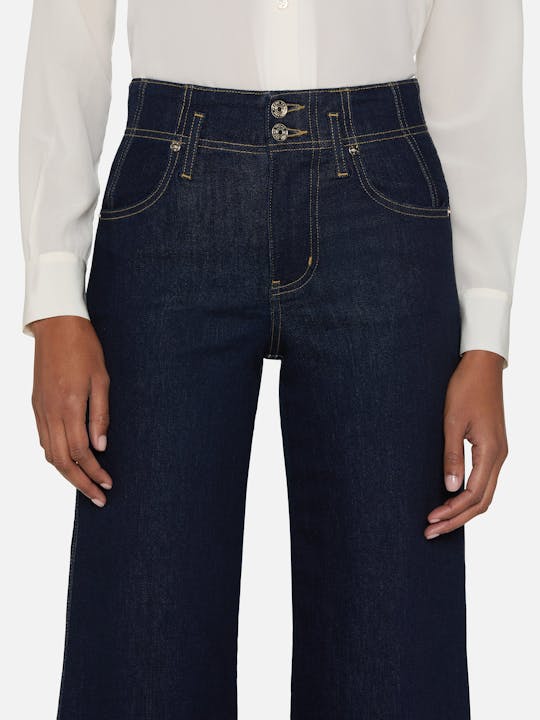 Frame The Seamed Wide Leg Trouser Jean in Rinse