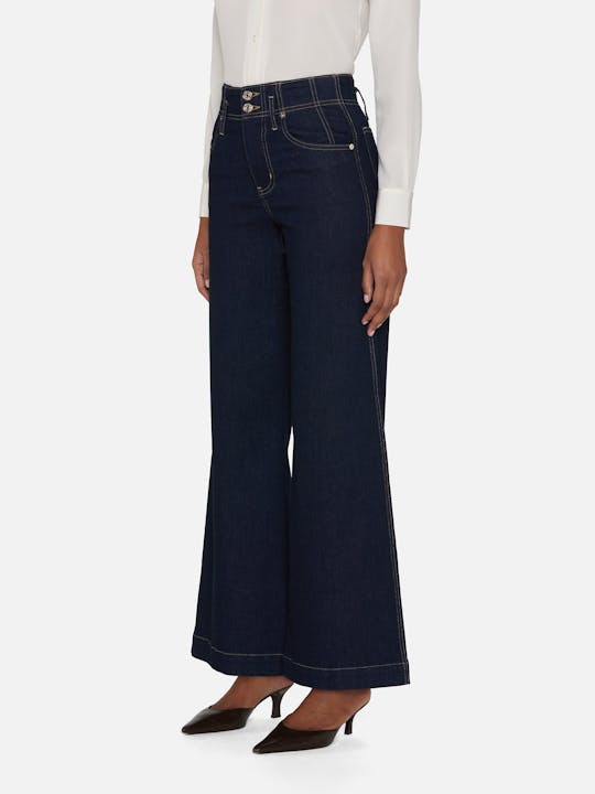 Frame The Seamed Wide Leg Trouser Jean in Rinse