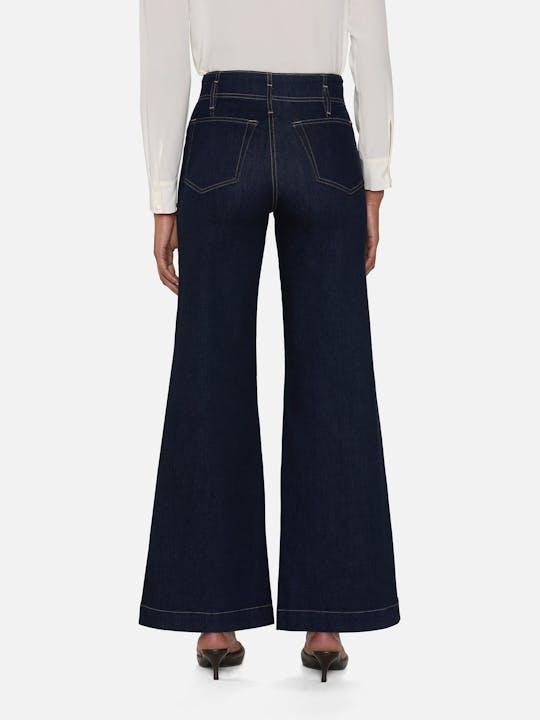 Frame The Seamed Wide Leg Trouser Jean in Rinse