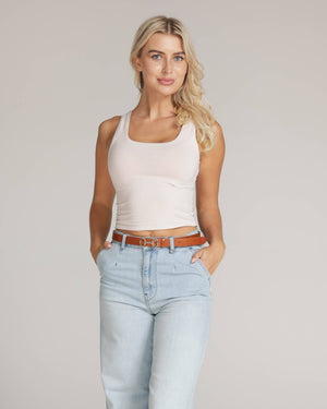 Amsterdam Heritage Carel Horse-Bit Leather Belt in Camel