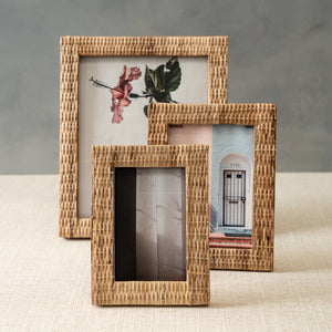 India Handicrafts Inc 4x6 Woven Rattan Photo Frame