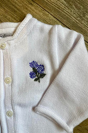 A Soft Idea Hydrangea Cardigan in White