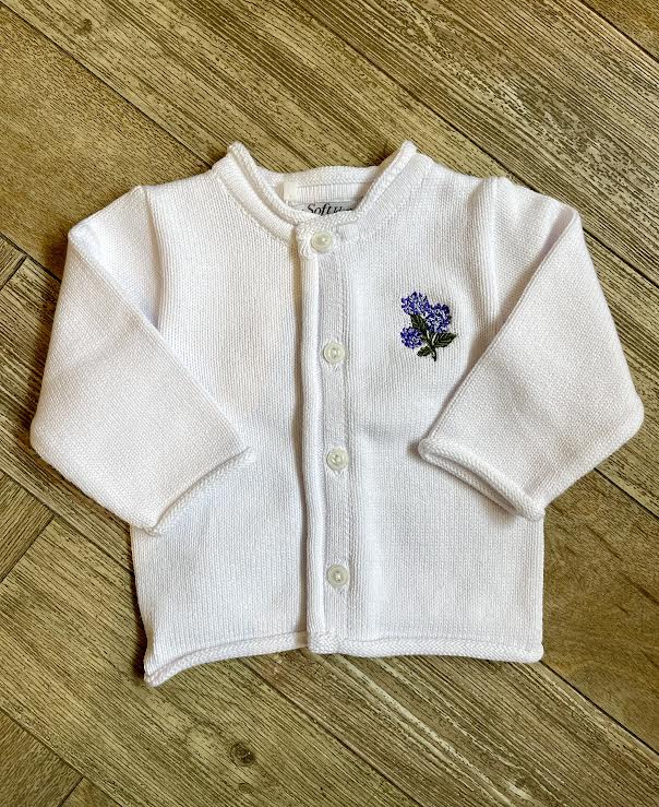 A Soft Idea Hydrangea Cardigan in White