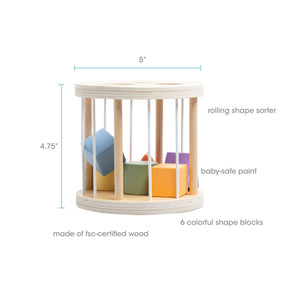 Pearhead Wooden Shape Sorter, Toddlers Montessori Learning Toy
