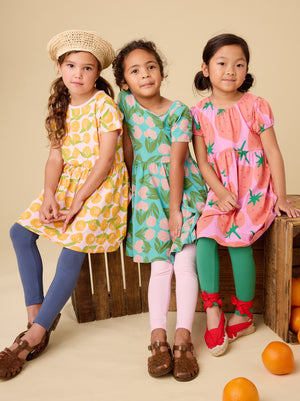 Tea Collection Puff Sleeve Empire Dress in Fresas Favoritas