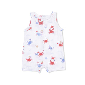Angel Dear Sleeveless Shortie in Crayon Crabs