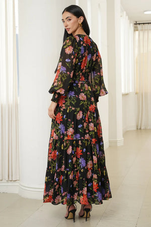 Yumi Kim Frida Dress in Black Garden Bloom