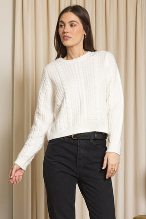 Stitches + Stripes Loree Pullover in Chalk