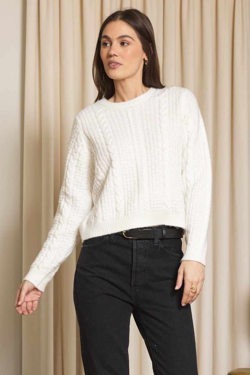Stitches + Stripes Loree Pullover in Chalk