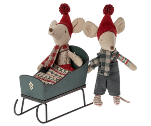 Maileg Mouse Sleigh in Green