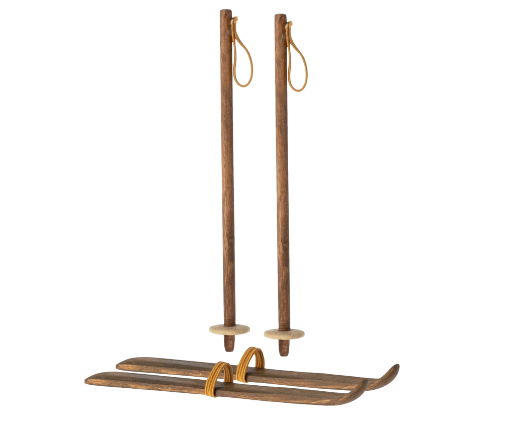 Maileg Ski & Ski Poles, Mum & Dad Mouse