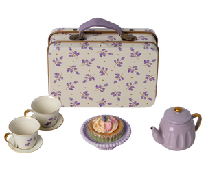 Maileg Afternoon Tea Set in Purple Madeleine