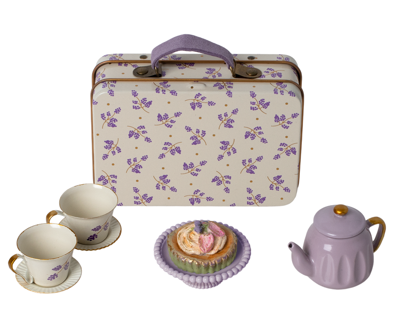 Maileg Afternoon Tea Set in Purple Madeleine